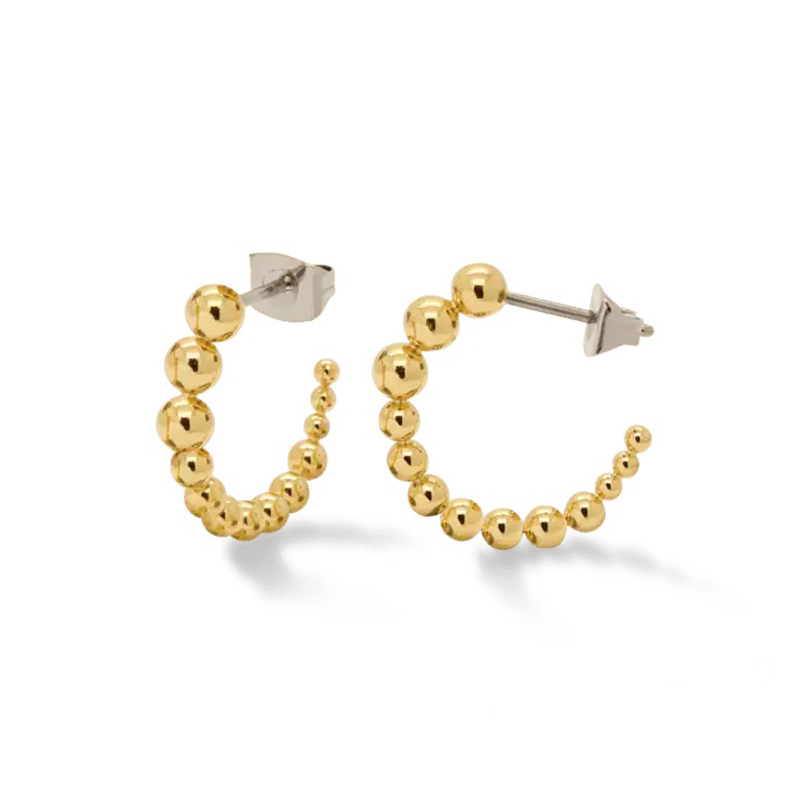 BOCCIA Ohrstecker Titan goldplattiert