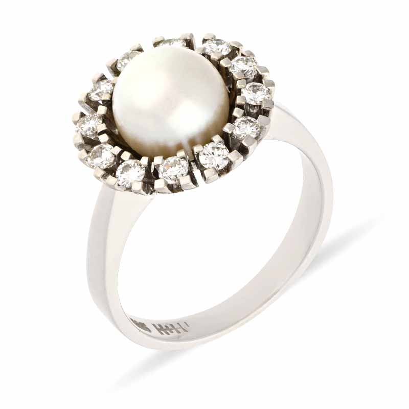 Perl-Ring Weißgold