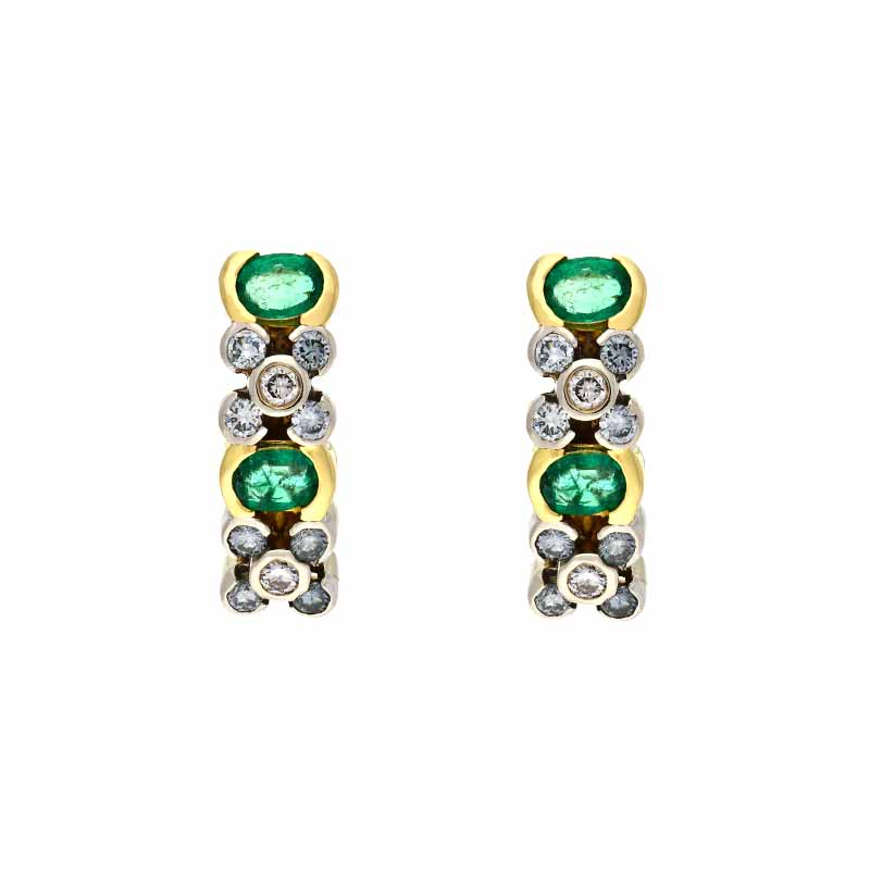 Smaragd-Ohrstecker Bicolor