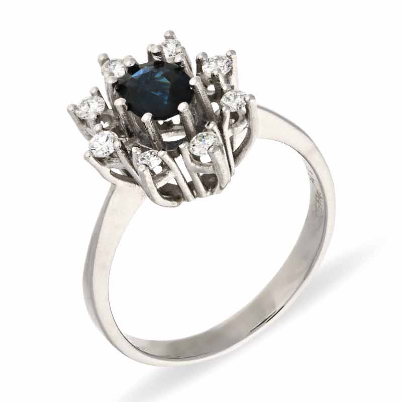 Saphir-Ring Weißgold