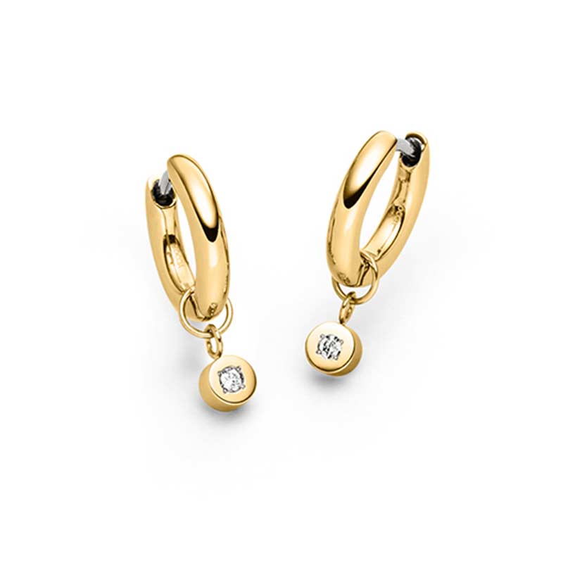 BOCCIA Brillant-Ohrstecker Titan vergoldet