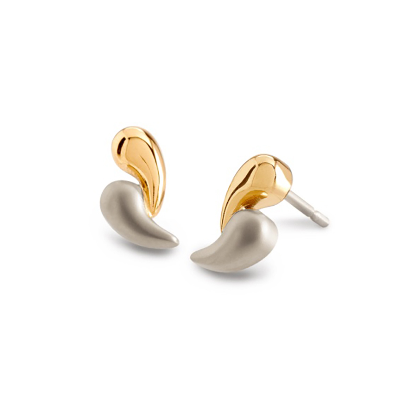 BOCCIA Ohrstecker Titan teil-goldplattiert