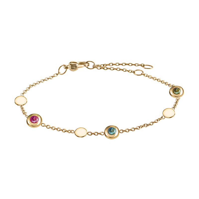 BOCCIA Turmalin-Armband Titan, vergoldet