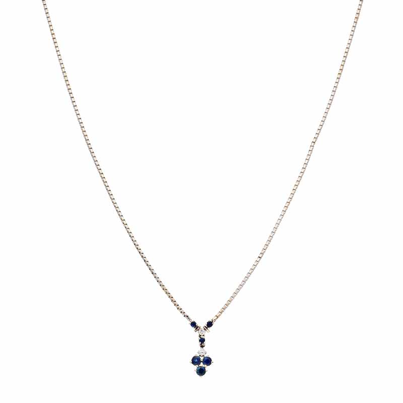 Saphir-Collier Weißgold