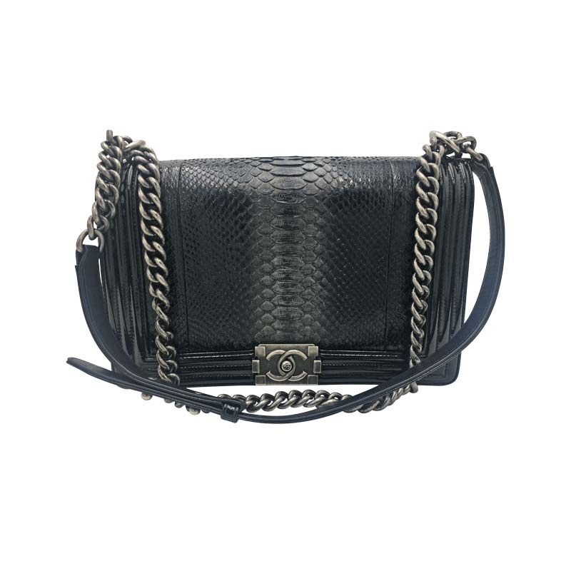 Chanel 'Boy Bag' Python Schwarz