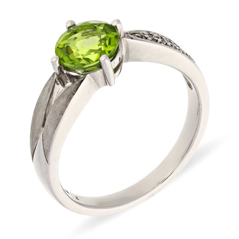 Peridot-Ring Silber rhodiniert