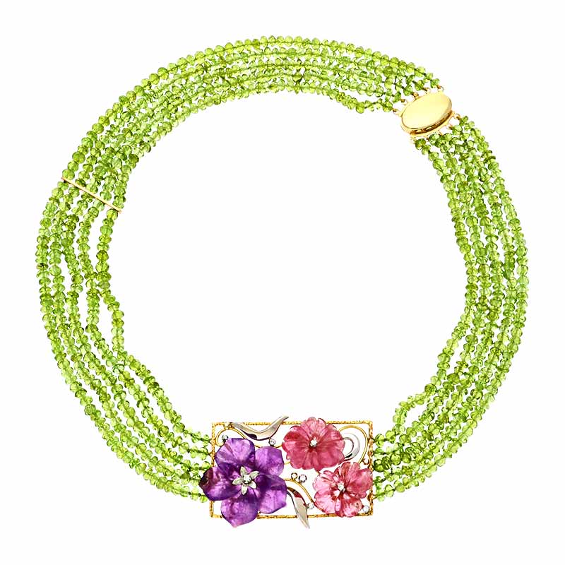 Farbstein-Collier Bicolor