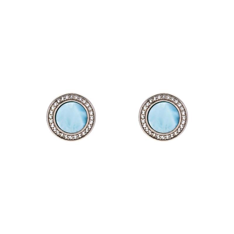 Larimar-Ohrstecker Silber