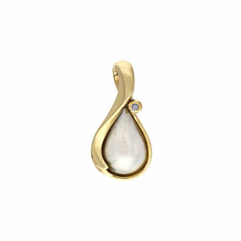Perl-Clip-Anhänger Gelbgold