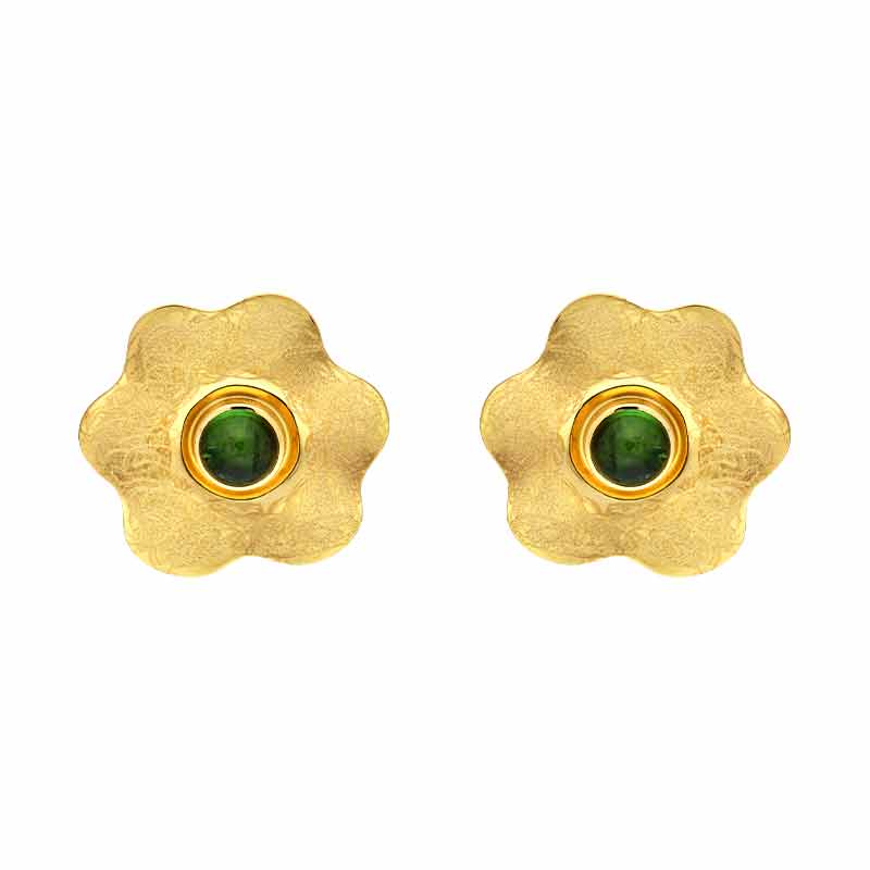 Turmalin-Ohrstecker Gelbgold