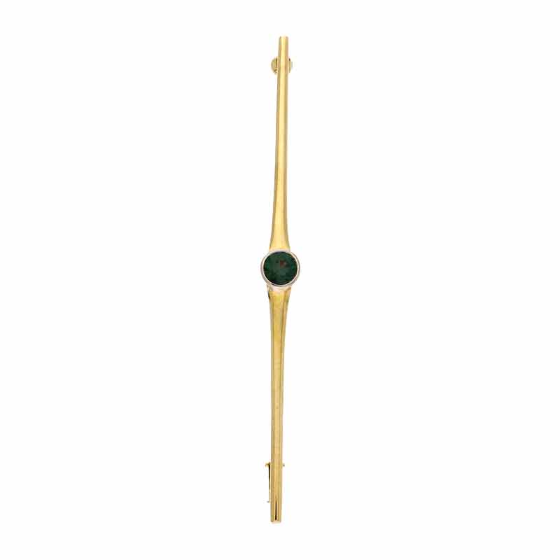Spinell-Brosche Gelbgold