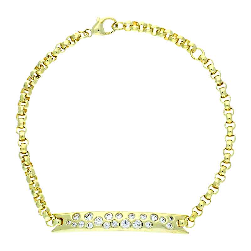 Zirkonia-Armband Silber vergoldet