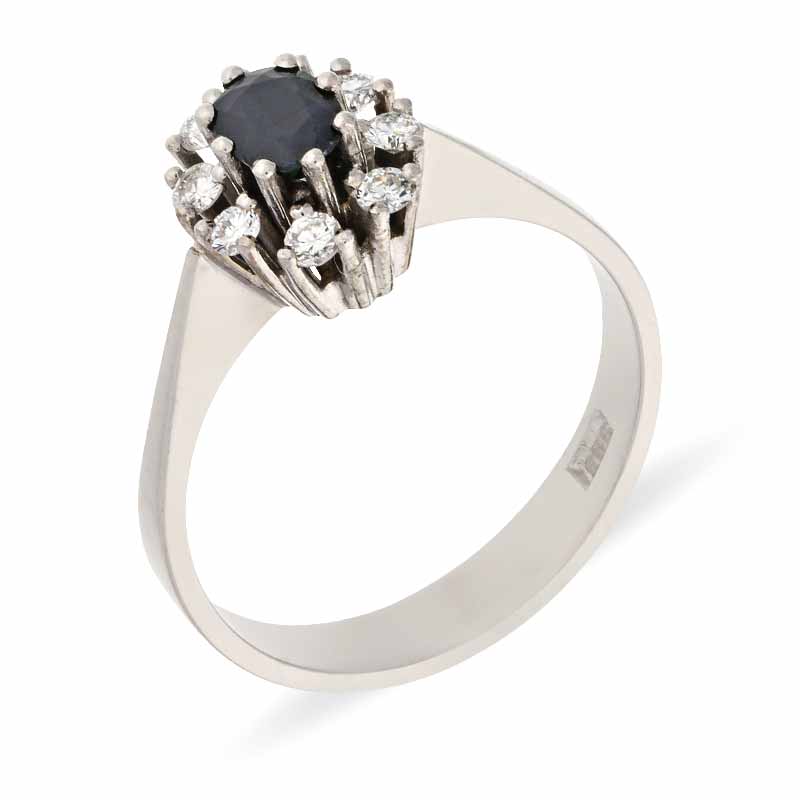 Saphir-Ring Weißgold