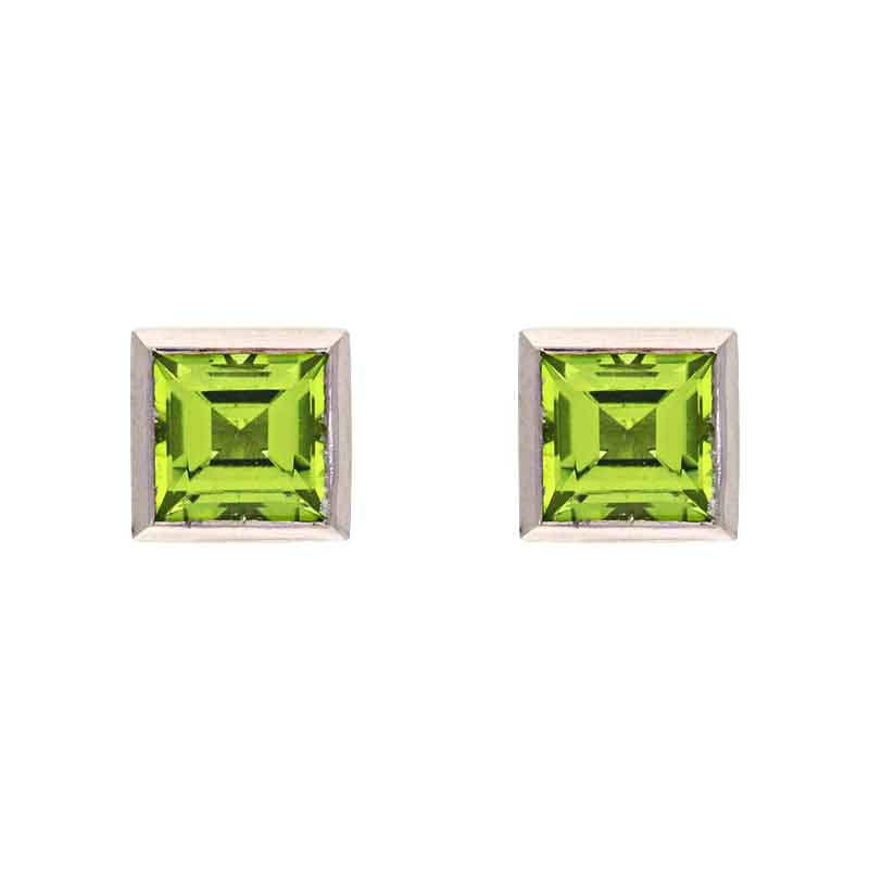 Peridot-Ohrstecker Weißgold