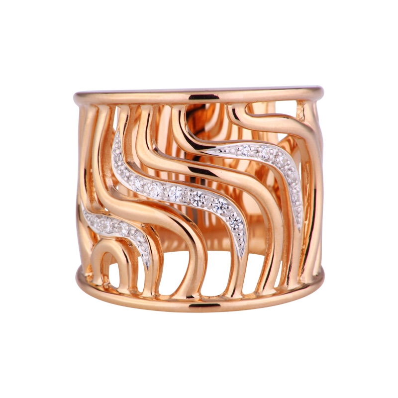 Zirkonia-Ring Silber roségold-plattiert