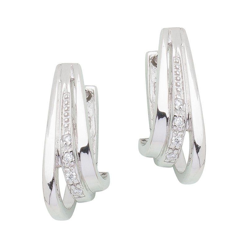 Creolen Silber mit Zirkonia