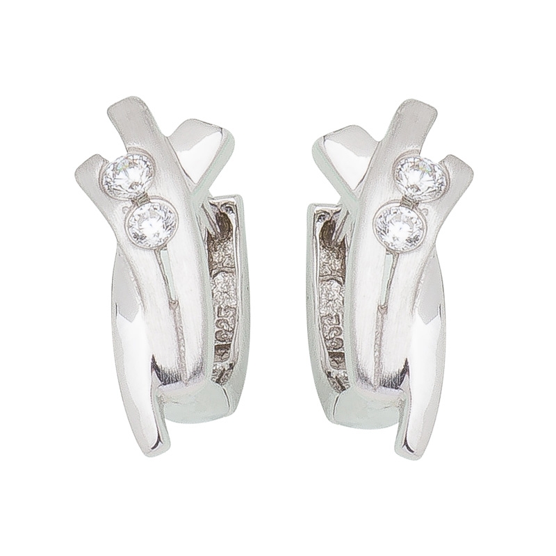 Creolen Silber mit Zirkonia