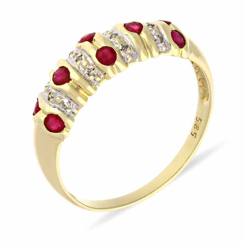 Rubin-Ring Gelbgold