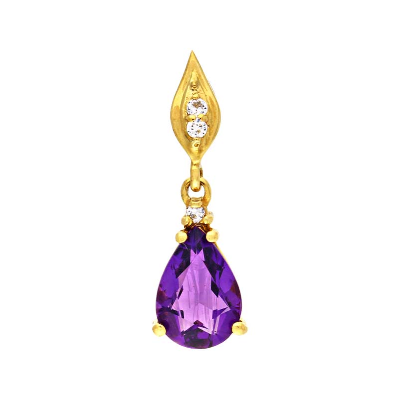 Amethyst-Anhänger Gelbgold