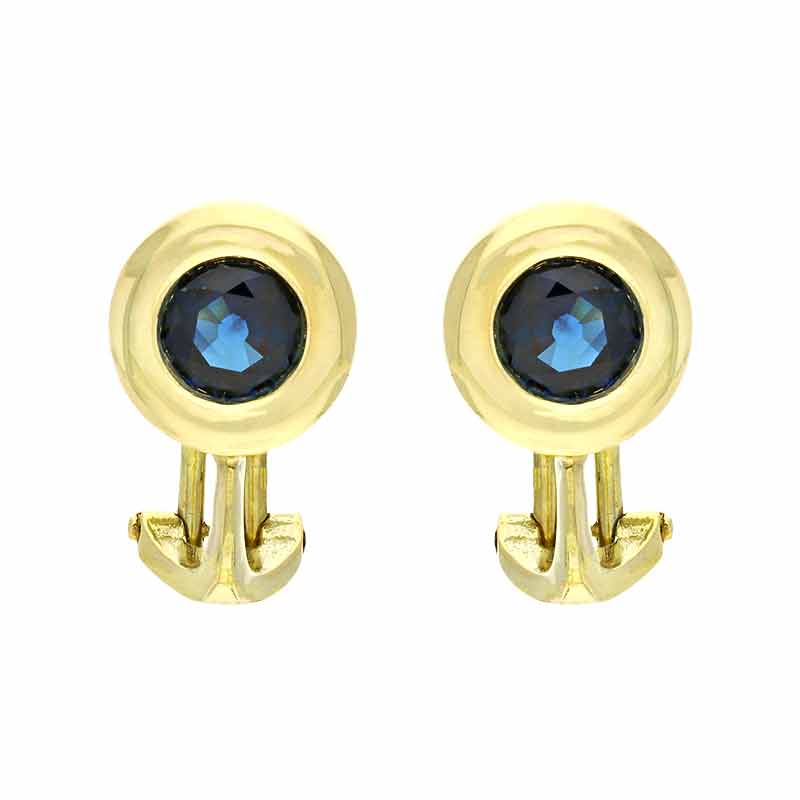 Saphir-Ohrclips Gelbgold