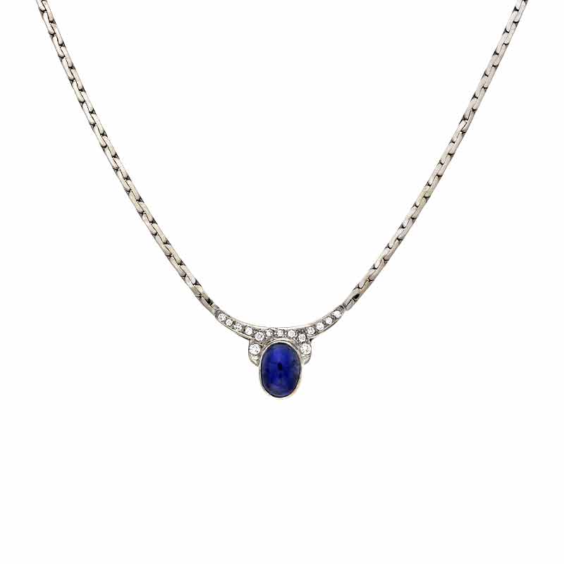 Saphir-Collier Weißgold
