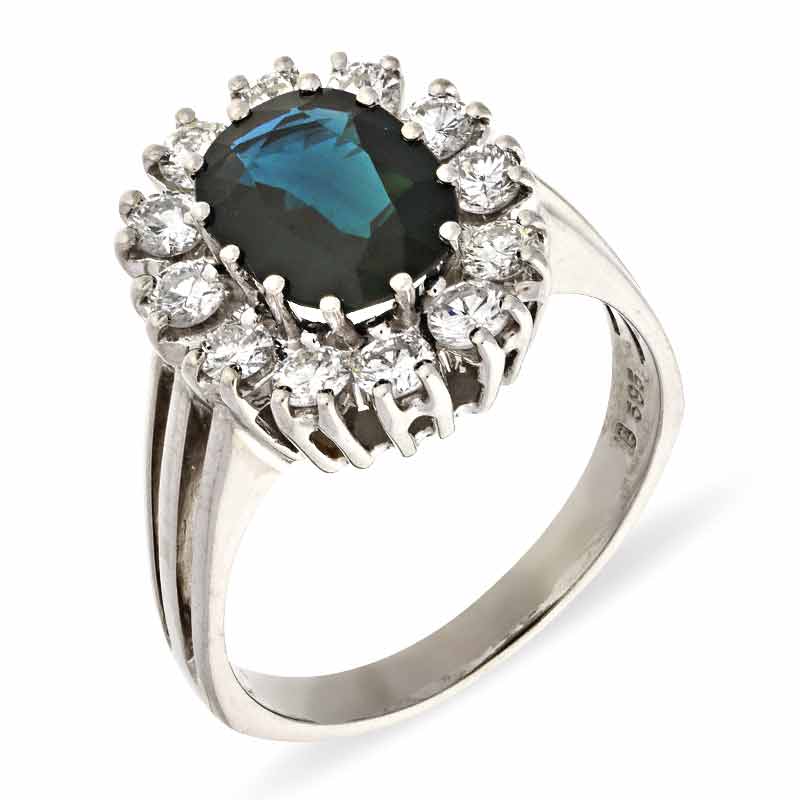 Saphir-Ring Weißgold