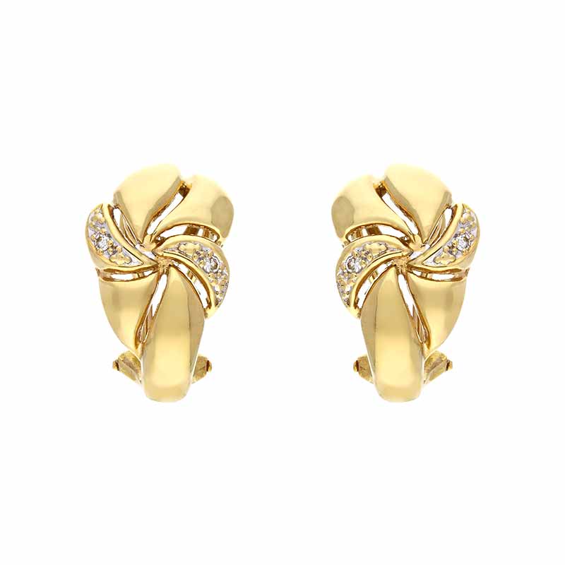 Diamant-Ohrclips Gelbgold