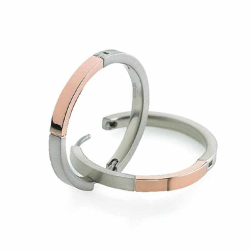 BOCCIA Creolen Titan teil-rosé-vergoldet