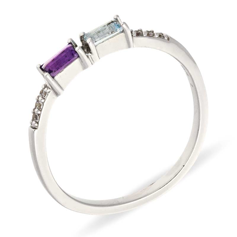 Edelstein-Ring Silber rhodiniert