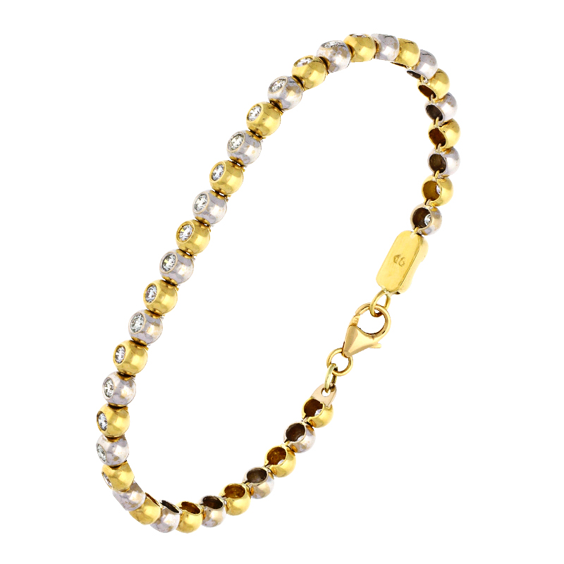 Brillant-Tennisarmband Bicolor