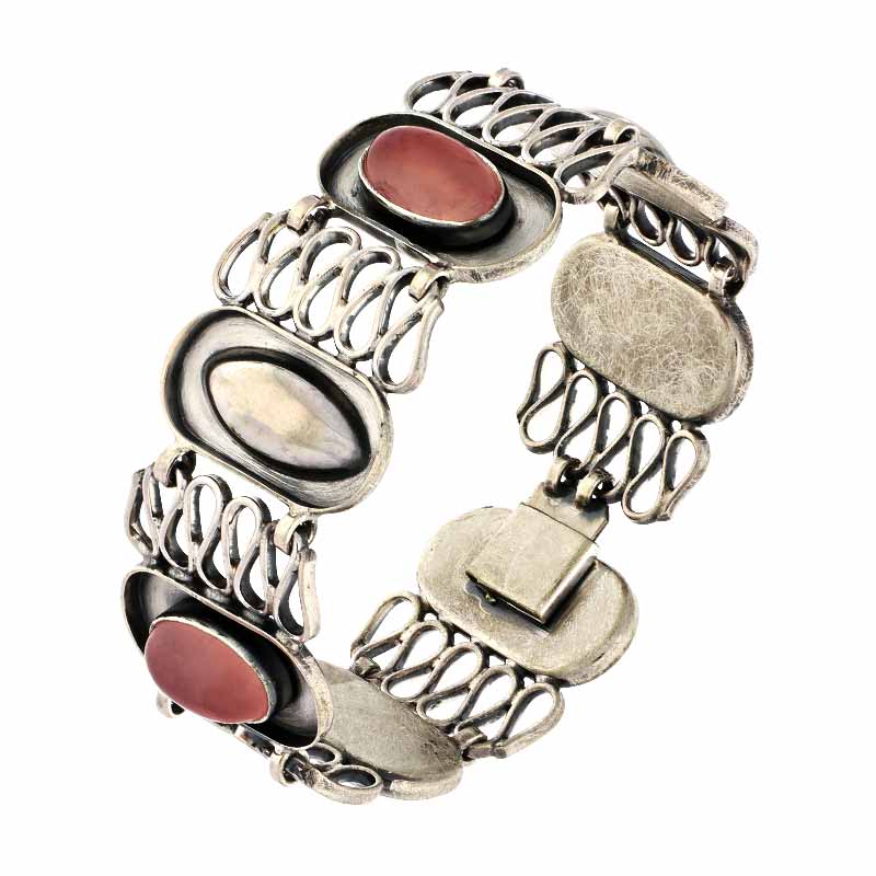 Rosenquarz-Armband Silber