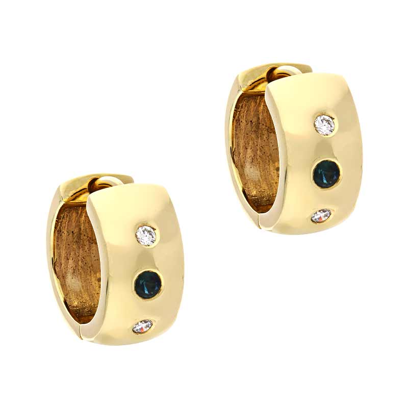 Saphir-Creolen Gelbgold