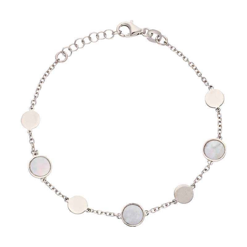 Perlmutt-Armband Silber rhodiniert