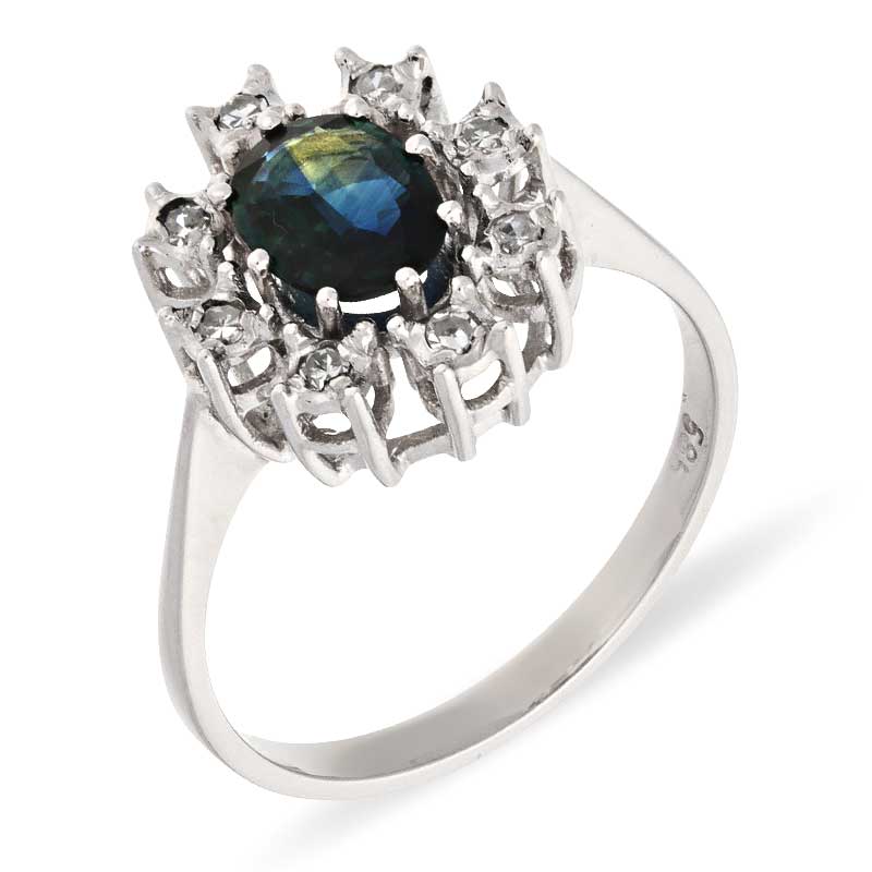 Saphir-Ring Weißgold