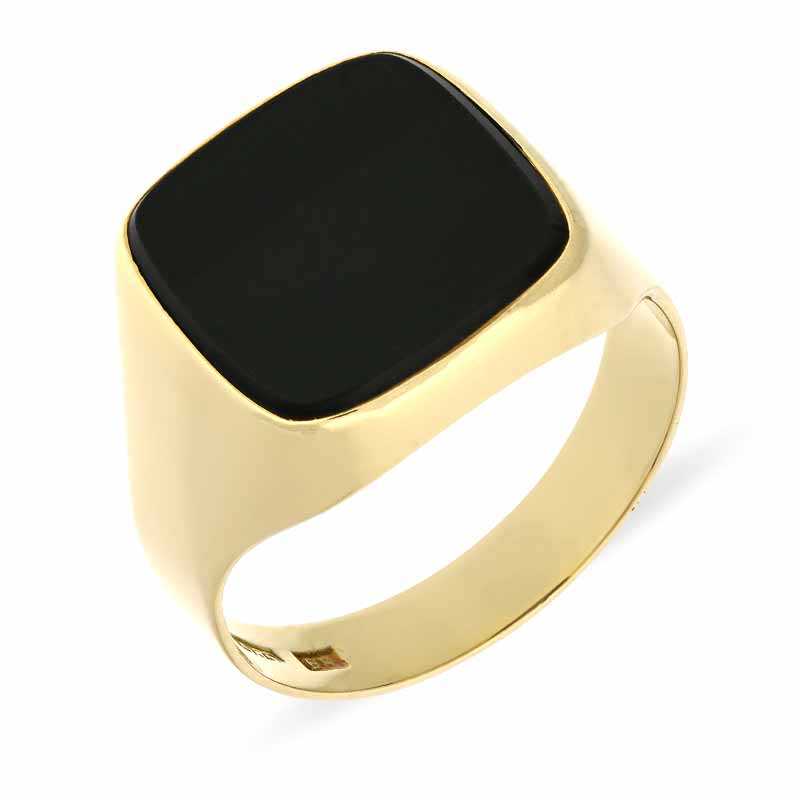 Onyx-Ring Gelbgold