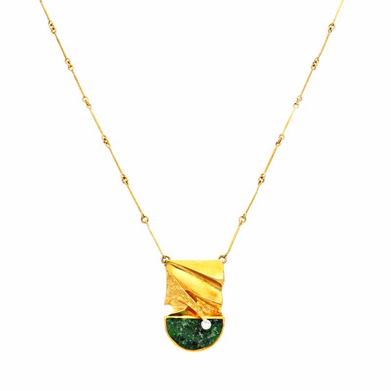 Lapponia Zoisit-Collier Gelbgold