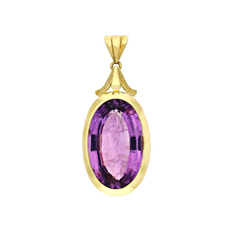 Amethyst-Anhänger Gelbgold