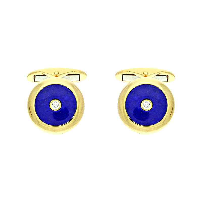 Lapislazuli-Manschettenknöpfe Gelbgold