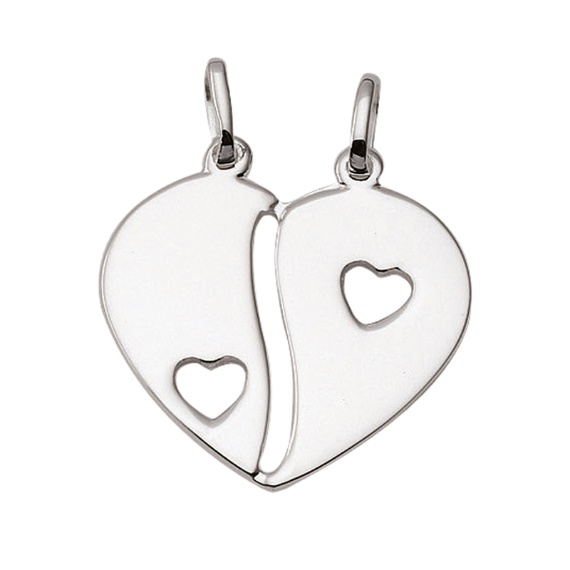 Anhänger "Herz" 2 Teile mit Ausstanzungen in 925 Sterlingsilber
