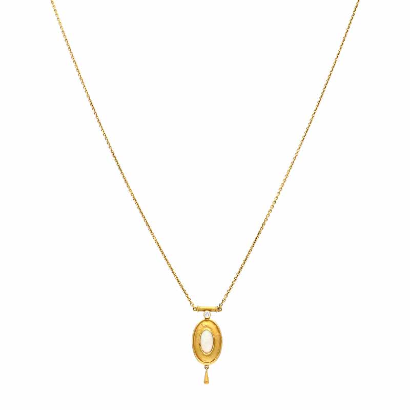 Opal-Collier Gelbgold
