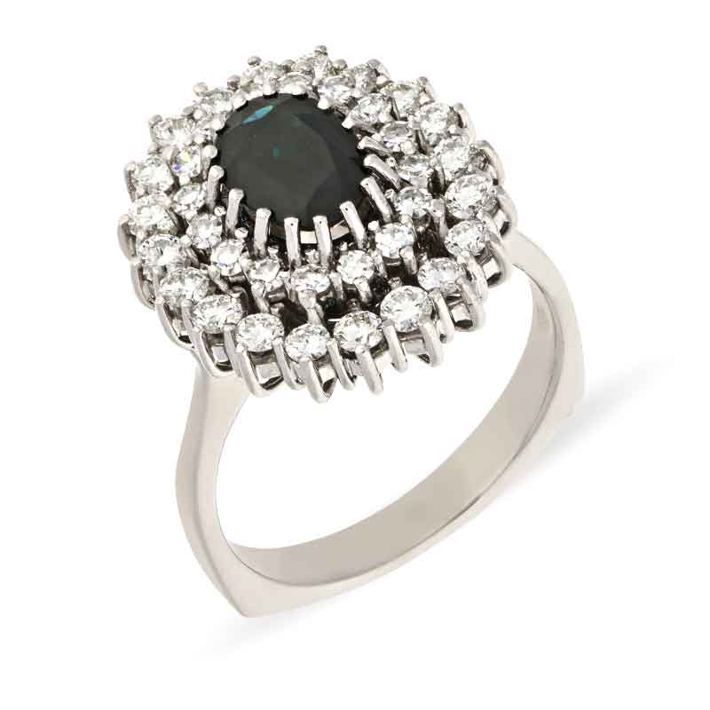 Saphir-Ring Weißgold