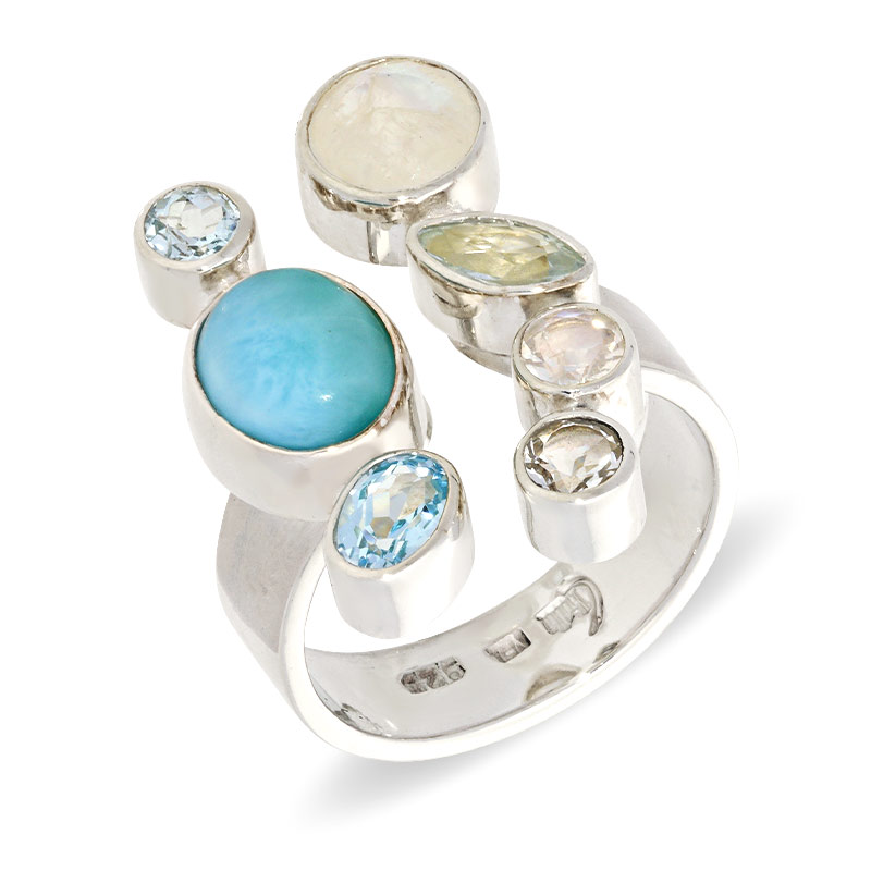 Farbstein-Ring Silber