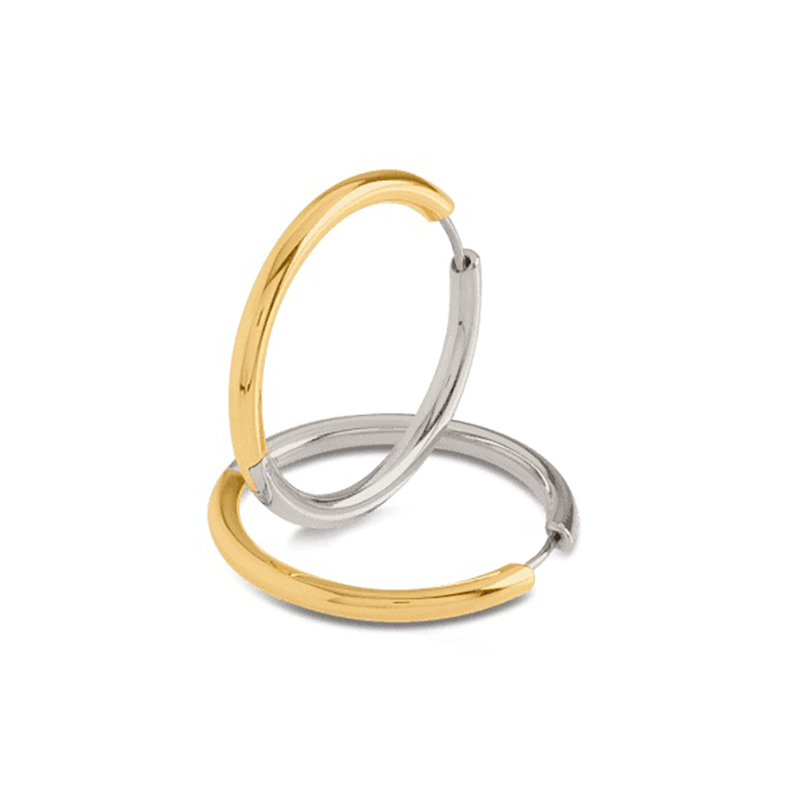 BOCCIA Creolen Titan teil-goldplattiert