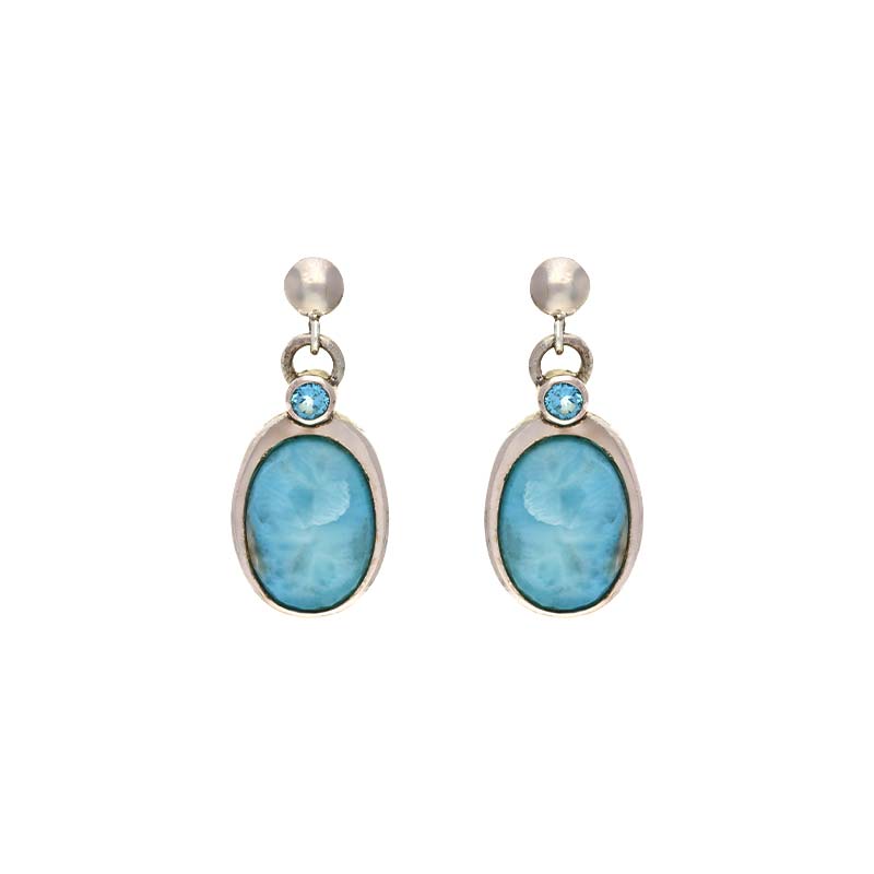 Larimar-Ohrstecker Silber