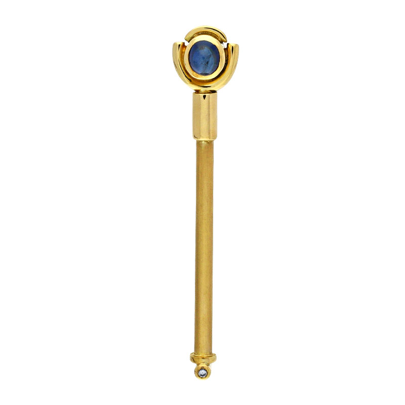 Saphir-Brosche Gelbgold